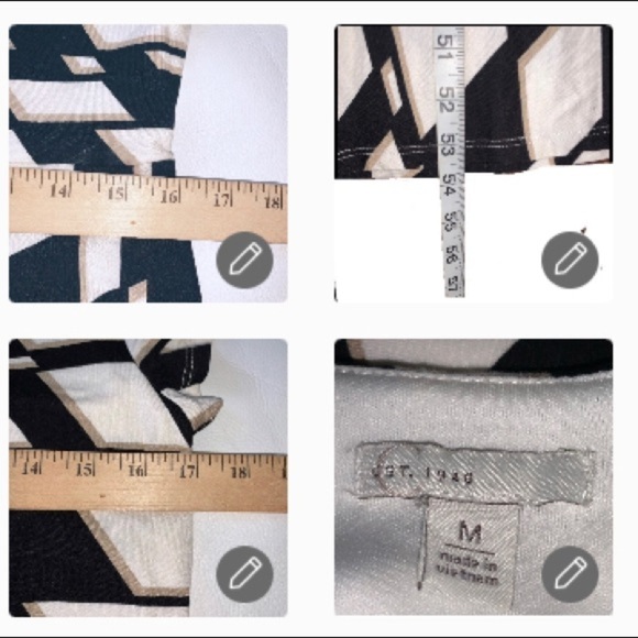 C EST. 1946 Women's Med Stretch Rayon Maxi Dress Black/White/Tan Abstract SS - Picture 6 of 12